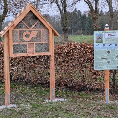 Insektenhotel-Aufbau